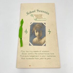 Antique 1917 School Souvenir Booklet Character Honesty Loyalty Teacher Student